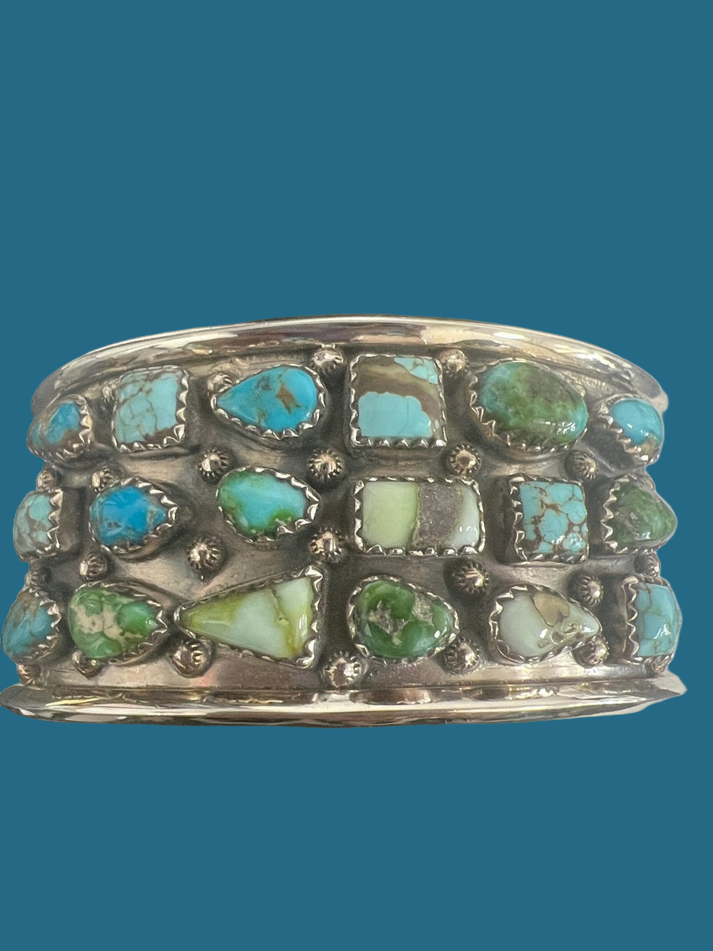 Turquoise Stone Sterling Silver Cuff Bracelet